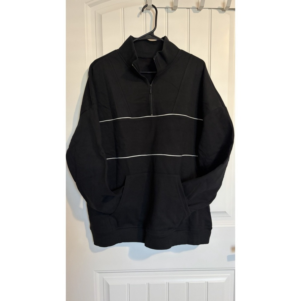 NWT 1/4‎ Zip Pullover Long Sleeve Front Pocket Sweatshirt Plus Size XL